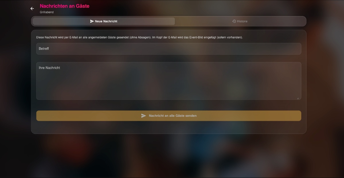 Eine Nachricht – alle Gäste informiert.