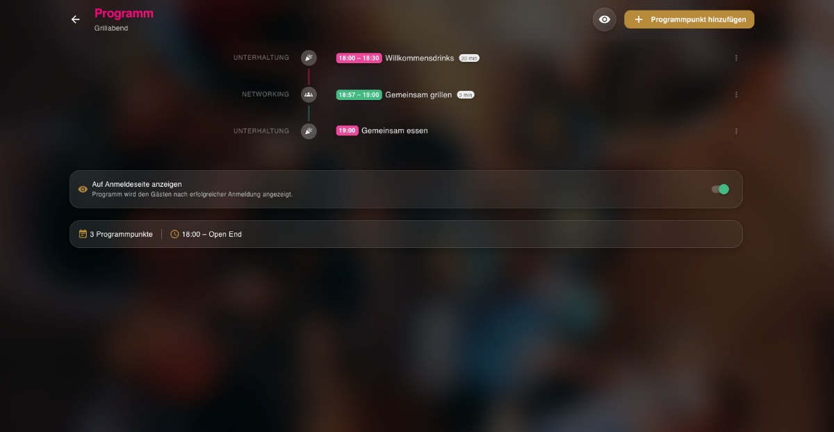 Dein perfekter Ablaufplan – für dich und deine Gäste.