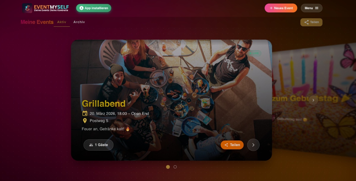 Dein Event-Cockpit – wie eine native App.