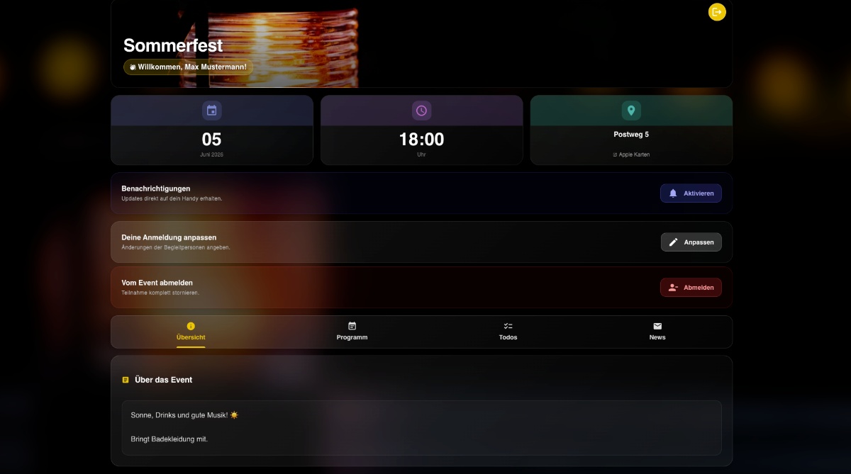 🎉 Die Event-Zukunft ist da: Gäste-Dashboard!