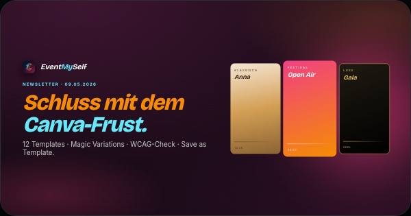 12 Templates die als Flyer erstellt werden können. 