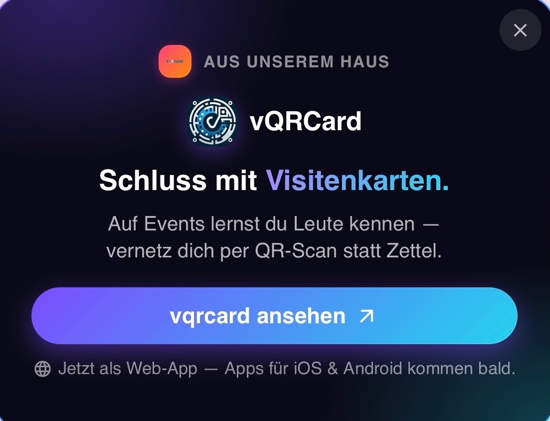 Aus unserem Haus: VQRCard