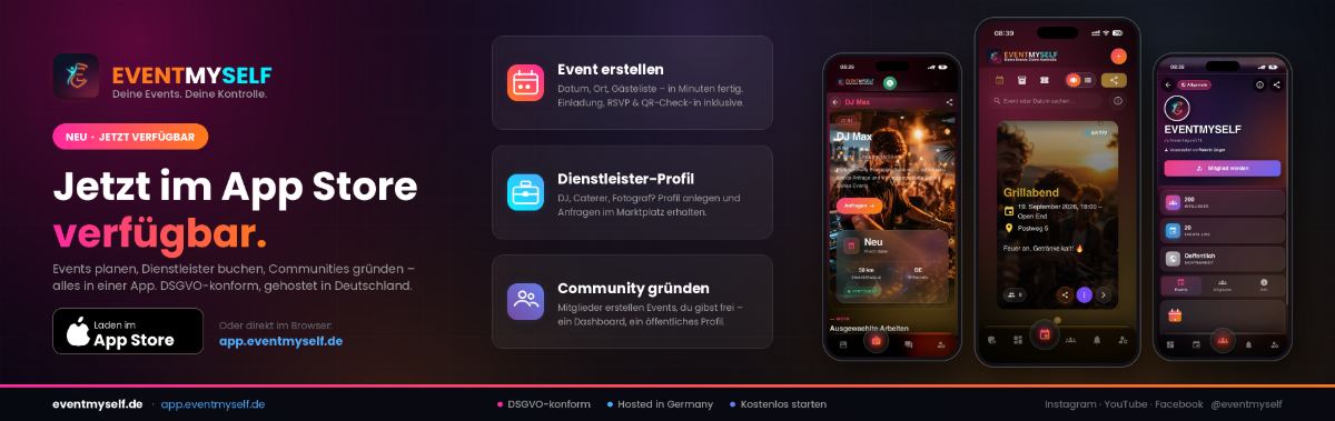  EVENTMYSELF gibt es ab sofort im App Store